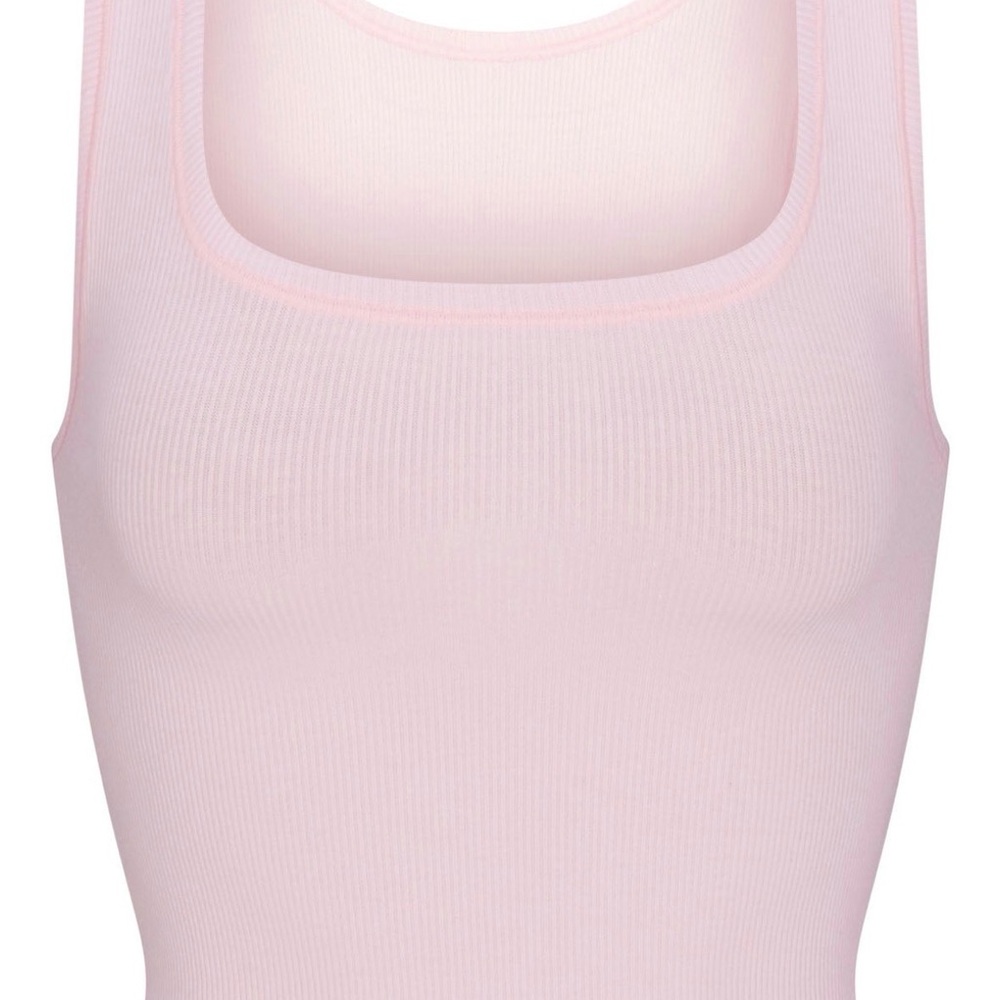 SKIMS Light Pink Ribbed Tank Top
